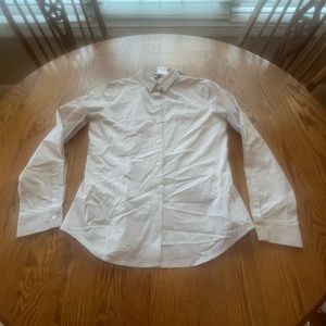 NWT Theory Larissa 2 Slim Shirt in Stretch Cotton Button Up Cement Women’s M